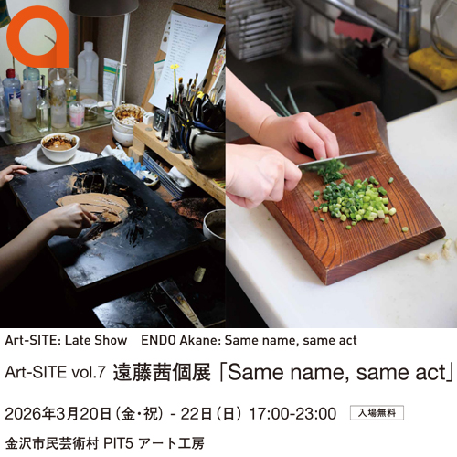 Art-SITE vol.7 遠藤茜個展「Same name, same act」